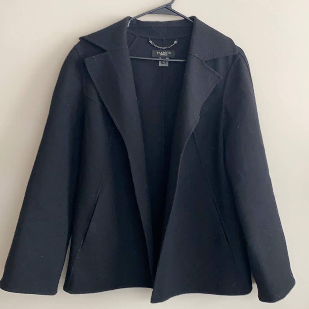 Talbots 100% Wool Black Jacket. Size 8